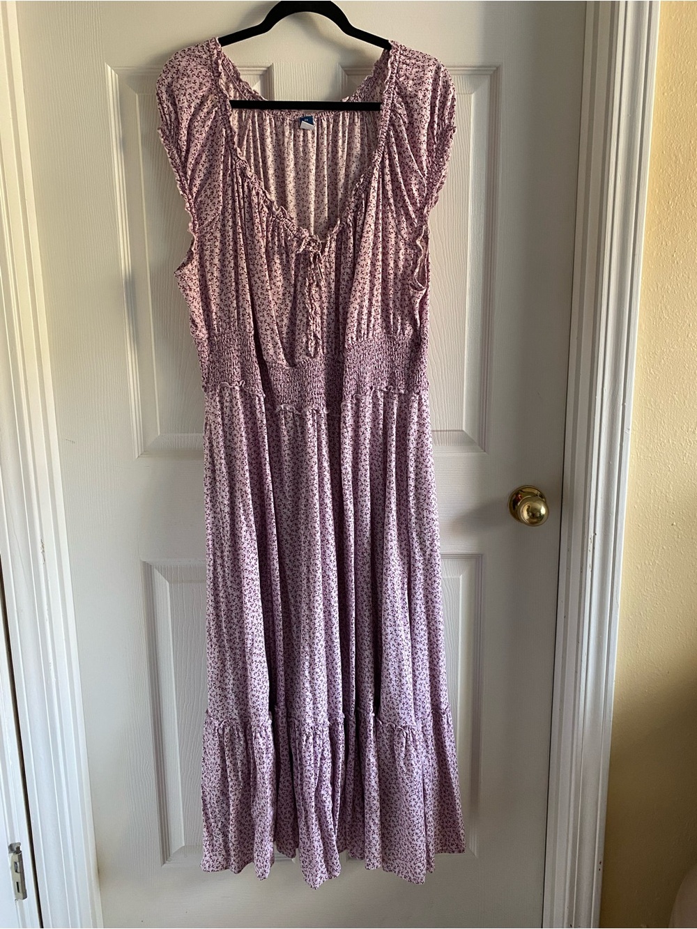 Old Navy Lavender Floral Tiered Maxi Dress